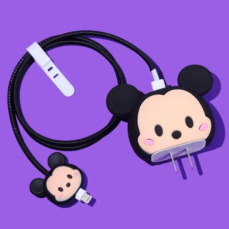 Cartoon Disney Cable Winder Set For iPhone 11 12 iPad 18W 20W Data Line Cute Silicone Fast Charger Cable Protector Organizer — view 6