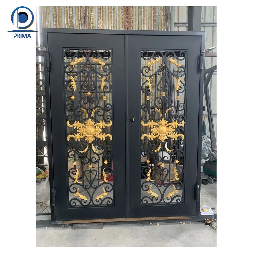 Prima Size Luxury Wrought Iron Garden Gate Easy Assembly Swing Open Style For Villa Made Of Steel