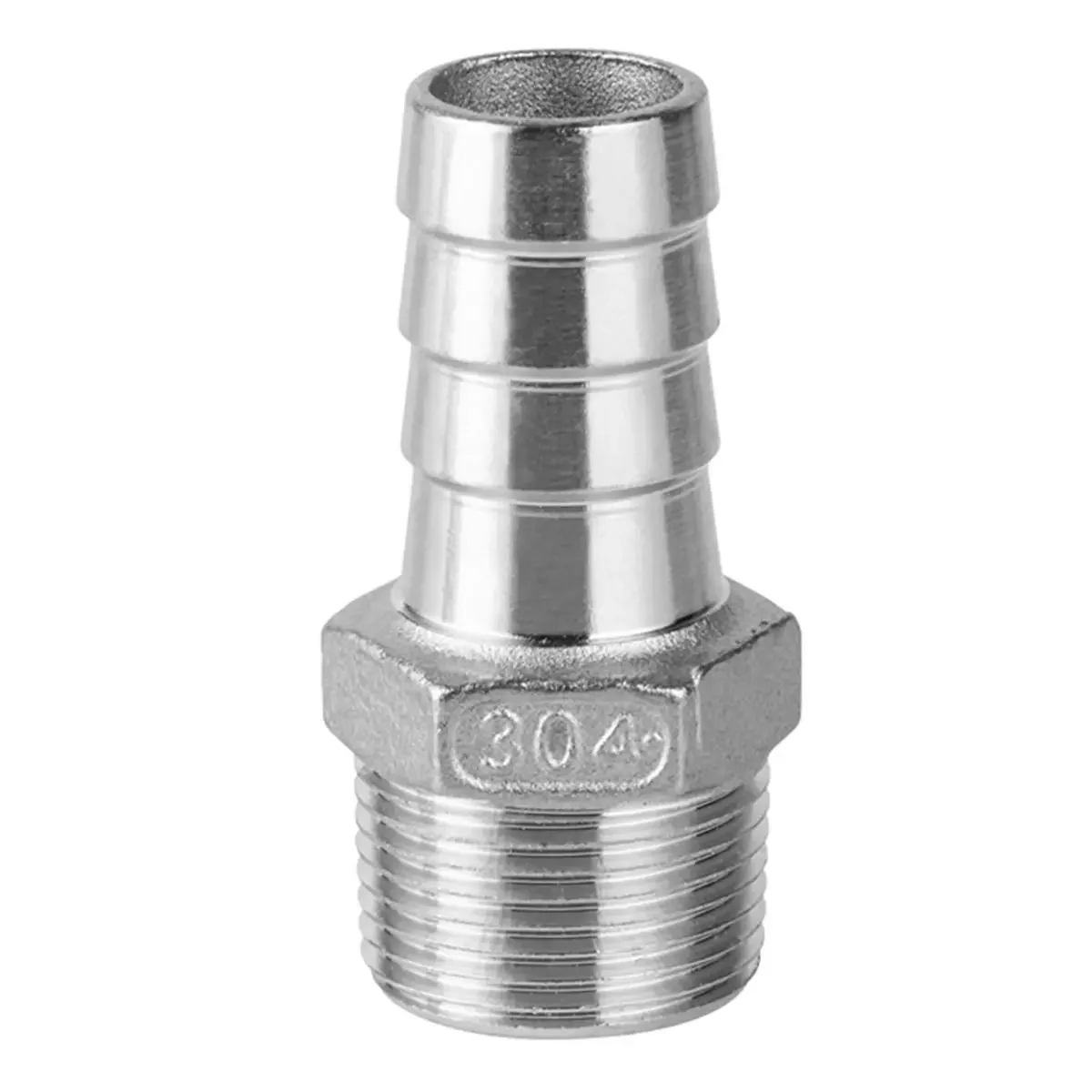 Pipe Fitting 1/8" 1/4" 3/8" 1/2" 3/4" 1" BSPT Male 6 8 10 12 13 15 16 19 20 25 32mm Hose Barb Connector 304 Stainless Steel Hosetail Coupler