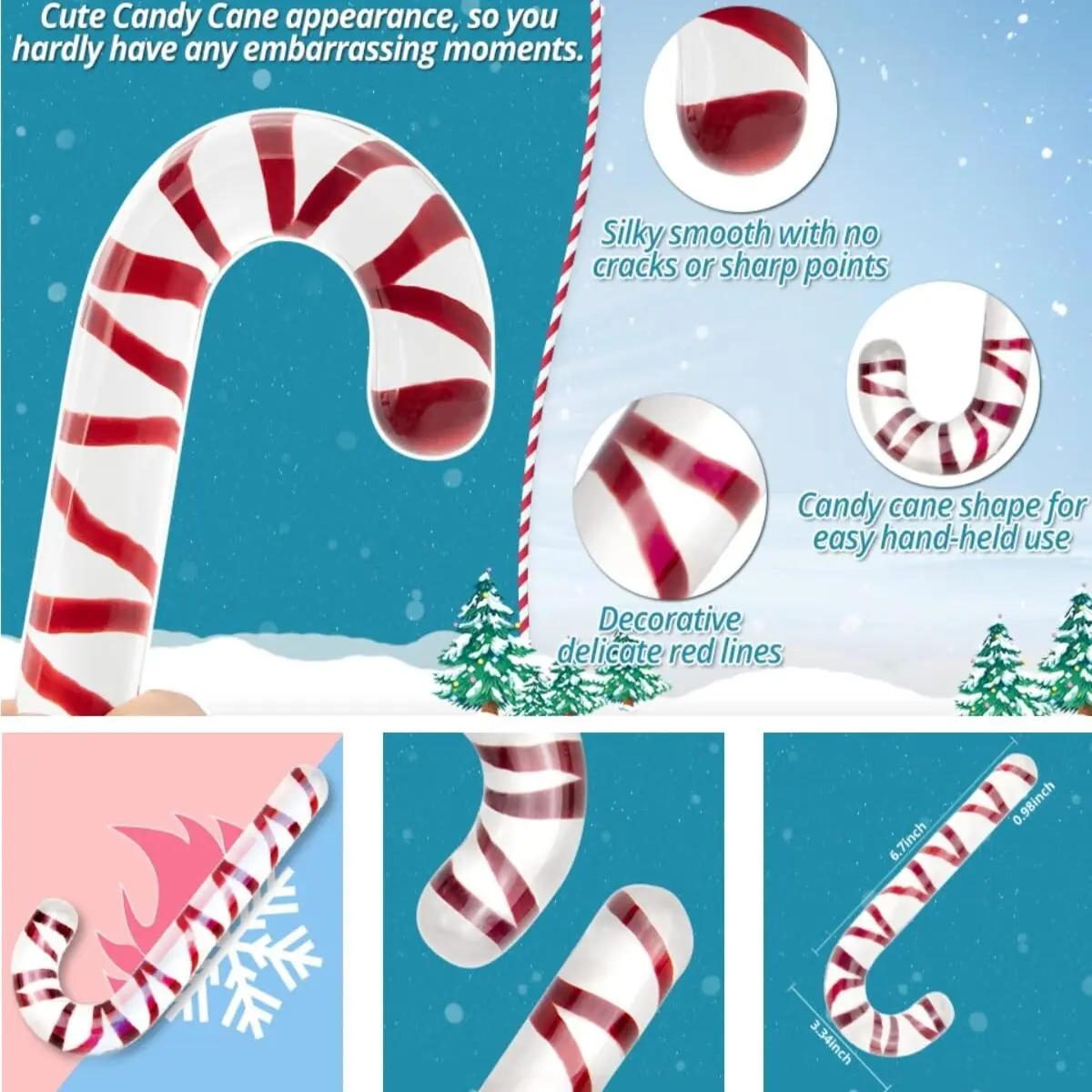 Glasdildo Weihnachten Zuckerstange Spielzeug Frauen Butt Plug l Stimulator Lust Zauberstab für Erwachsene Anal Sex Spielzeug_voghion.com