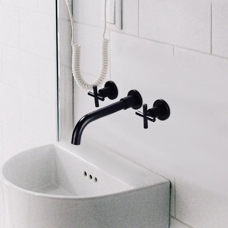 Robinet De Salle De Bain, Acier Plastique épais, Poignée Unique, Chromé