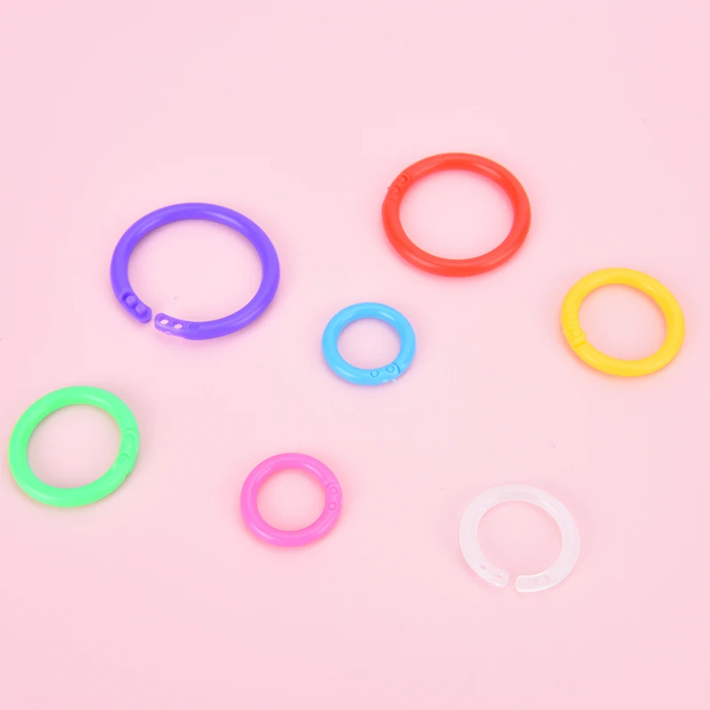 plastic Ring Binder 15-39mm DIY Albums Loose-leaf Book Hoops Opening Office Binding Photo Album Supplies 25Pcs/set