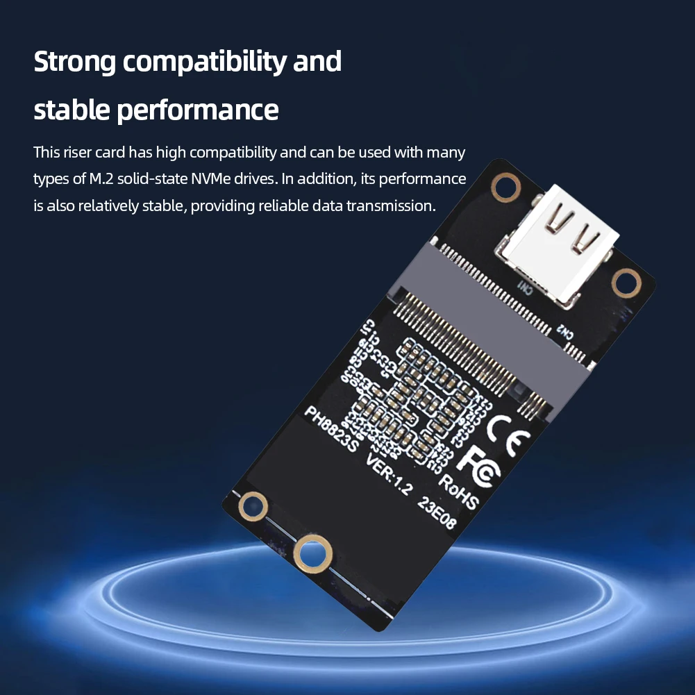 솔리드 스테이트 드라이브 어댑터 카드, JMS581 M.2 NVME SSD 컨버터, Gen2 10Gbps 하드 디스크 박스 컨버터, 지지대 SSD 2230 2242 2260 2280