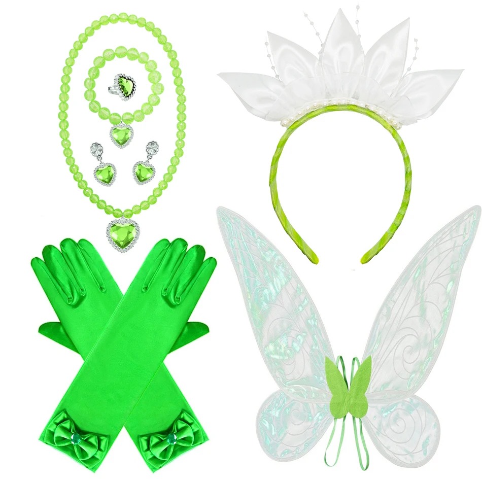 Girl Tiana Dress Christmas Forest Fairy Costume Halloween Masquerade Frog Princess Cosplay Clothing Infant Birthday Party Ball