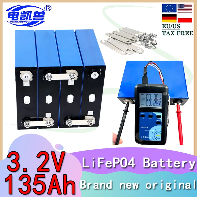 

3.2V 135Ah original Lifepo4 battery 3C DIY 12V 24V 48V large capacity rechargeable battery RV golf cart truck battery New