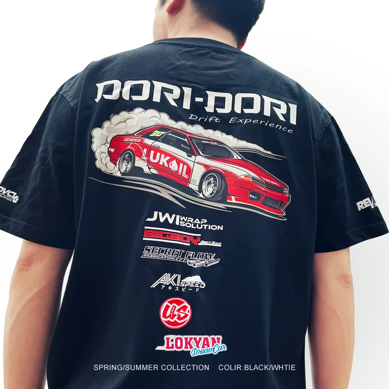 New GTR32 Malaysia Drift Team T Shirt Japan Ares R32 Cartoon Modified Car LUKOID Short Sleeve Streetwear Fashion Top