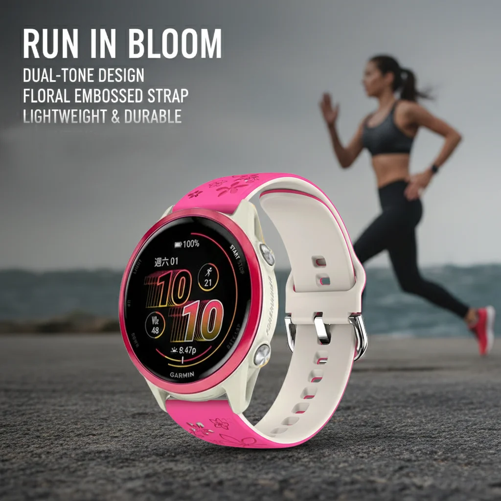 Comfortable 20mm Laser Engraved Silicone Strap Replacement Band