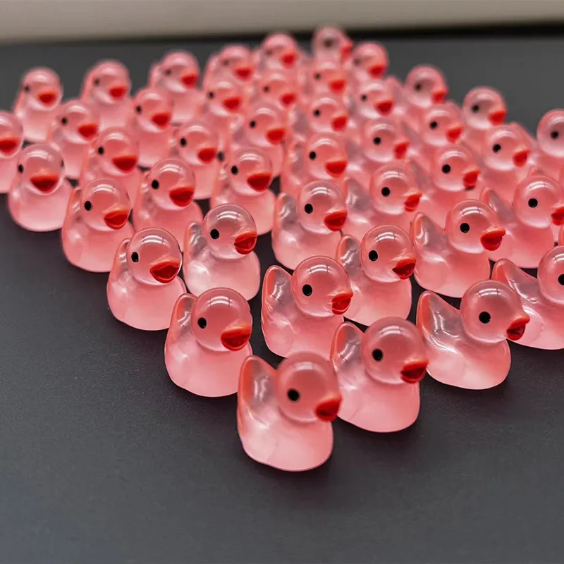 

50Pcs Mini Ducks Luminous Rose Red Duck Micro Animals Home Decor Accessories Micro Landscape Decoration Glowing Accessories