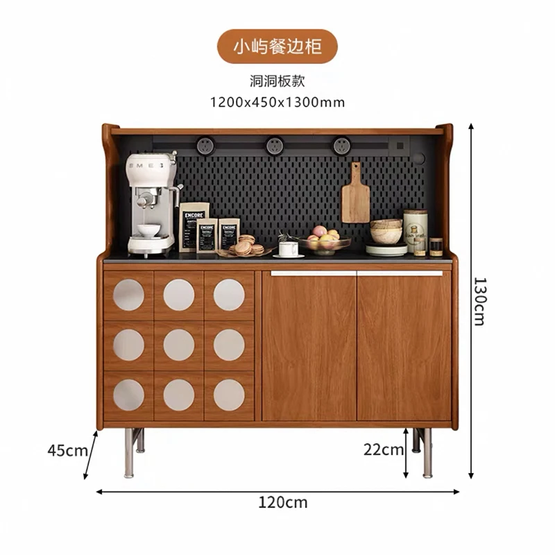 France Solid Wood Sideboards Rock Plate Nordic Luxury Design Kitchen Cabinet Chest of Drawers Display Dining Room Furniture FYSB