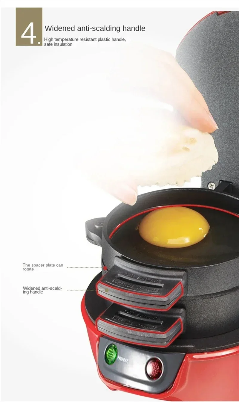 Description Picture 6 of itemMini Burger Sandwich Maker Machine Electric 110V 220V Bread Grill Baking Toaster Pancake Pan for Home Kitchen Breakfast Maker