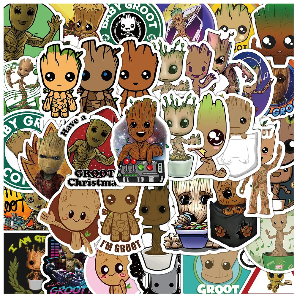 10/30/50 Pz Disney Anime Super Hero Guardiani Della Galassia Groot Graffiti Adesivi Cartoon Decalcomanie Graffiti Laptop Bagagli Auto