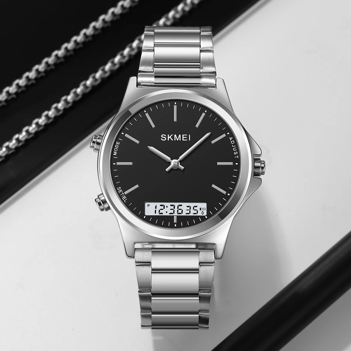 SKMEI 2120 Sport Watches Mens Waterproof Alarm Wristwatches Clock reloj hombre 3 Time Back Light Display Digital Chrono Watch 3