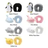 Cute Multifunctional Changable Cartoon Cervical Fluffy Pillows U Shaped Travel Pillow Penguin Whale Protection Neck 4