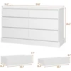 Dresser for Bedroom, Modern Chest of Drawers, Storage Tower Clothes Organizer Closet, Long Double Dresser with No Handle Drawers 5