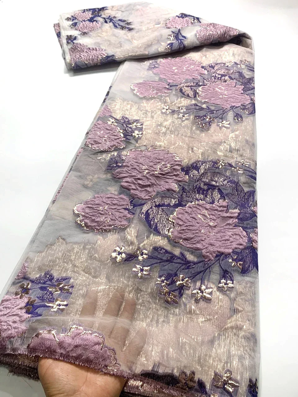 Lace Fabric African Lace Fabric Brocade Jacquard Lace Fabric French Organza Nigerian Wedding JK4762