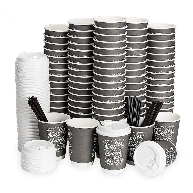 Custom  Hot Sale PersonAlibabazed Wholesale Double Wall Paper Cup Coffee Cups disposable Coffee Paper Cups custom 2023 gobest disposable pla cups disposable coffee water based coating cardboard 12oz 8 oz ripple wall paper bowls cups wi