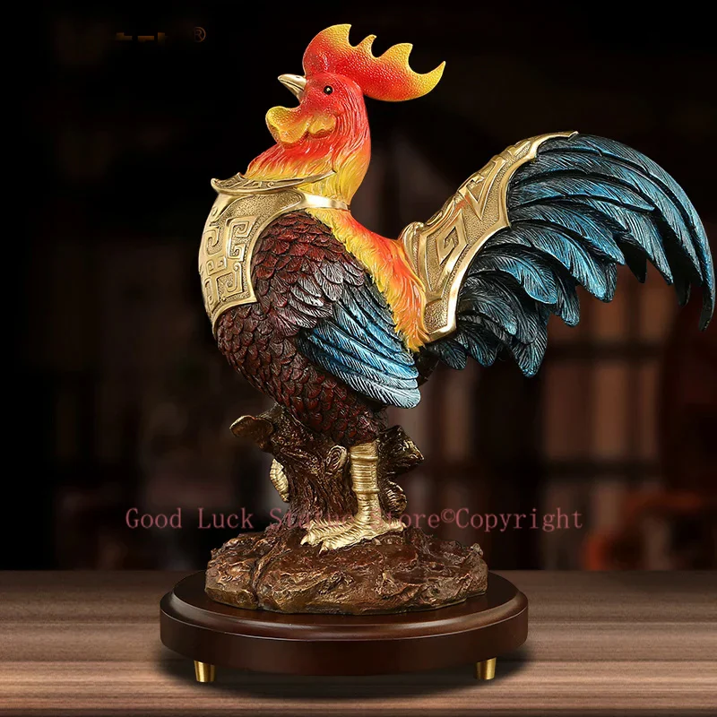 

high grade Auspicious Good Omens Wealth Good luck Cock HOME SHOP OFFICE BAR CLUB decoration bring wealth money bronze Sculpture