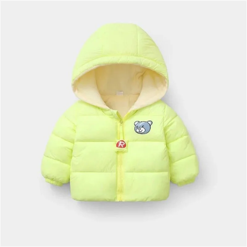 New Kids Outerwear Children Warm Coldproof Jacket Winter Baby Fashion Hooded Cotton Overcoat Boys Girls Cartoon Coat 2-6Y