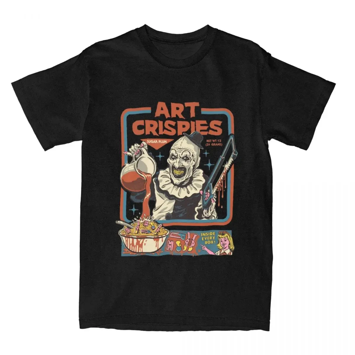 Art Crispies Terrifier Clown Shirt Apparel Men Women's Pure Cotton Fashion Retro Horror Tee Shirt Clothes Graphic Printing 71724 t shirts