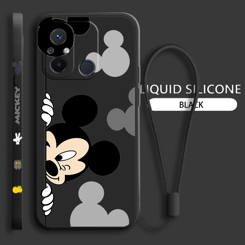 

Mickey Mouse Art Couple For Xiaomi Redmi 12 12C 11 Prime A1 10 10X 9 9A 9AT 8 Pro 4G 5G Liquid Left Rope Phone Case Fundas