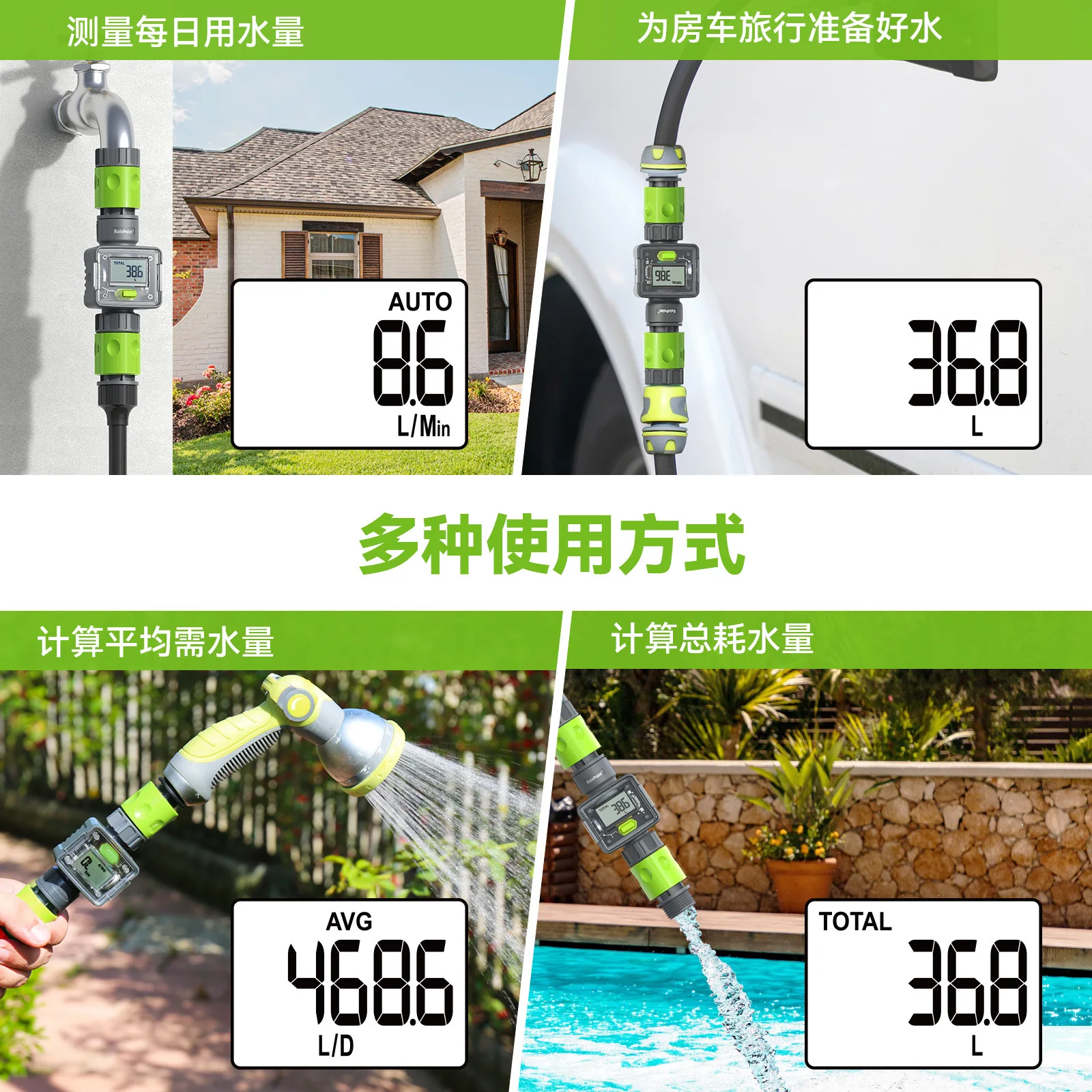 Water Flow Sensor Accurately Measures The Water Flow Rate Data Easy To Install and Read