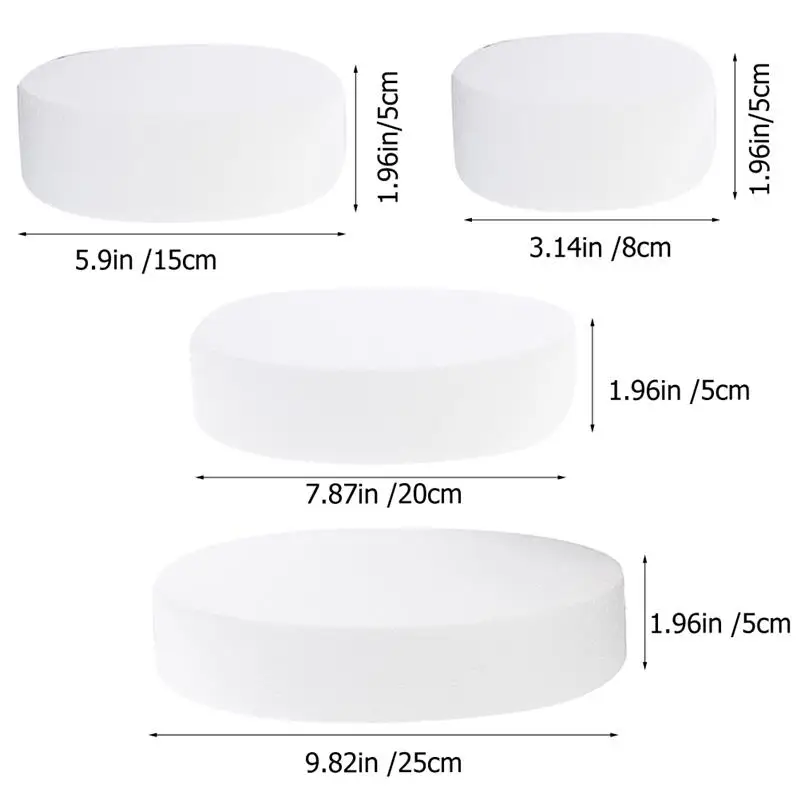 Cake Dummies Styrofoamfake Rounds Reusable Wedding Round Tool Rotating Stand Birthday Diy Decorating Model Polystyrene