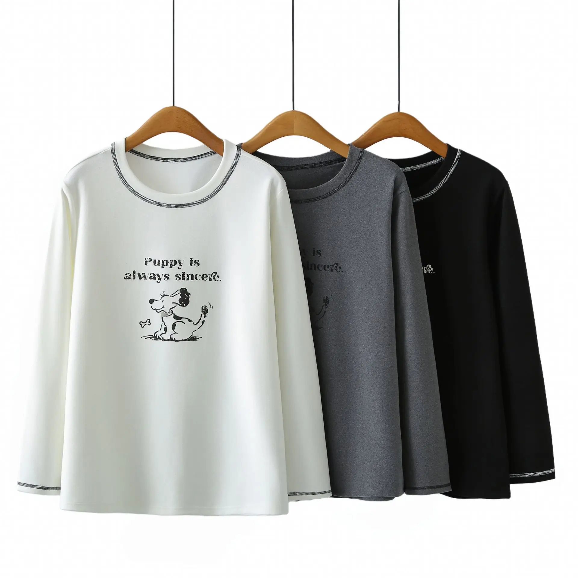 XXXXL Fashion Plus Size Women's T-Shirt Autumn Winter Youthful Casual Printed Cartoon Long Sleeved De Velvet Warm Tops 7051