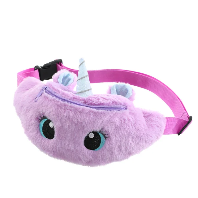 Children's Fanny Pack Cute Unicorn Plush Toys Belt Gradient Color Chest Bag Cartoon Coin Purse Travel Chest Bag Girls Waist Bag WJ27-4