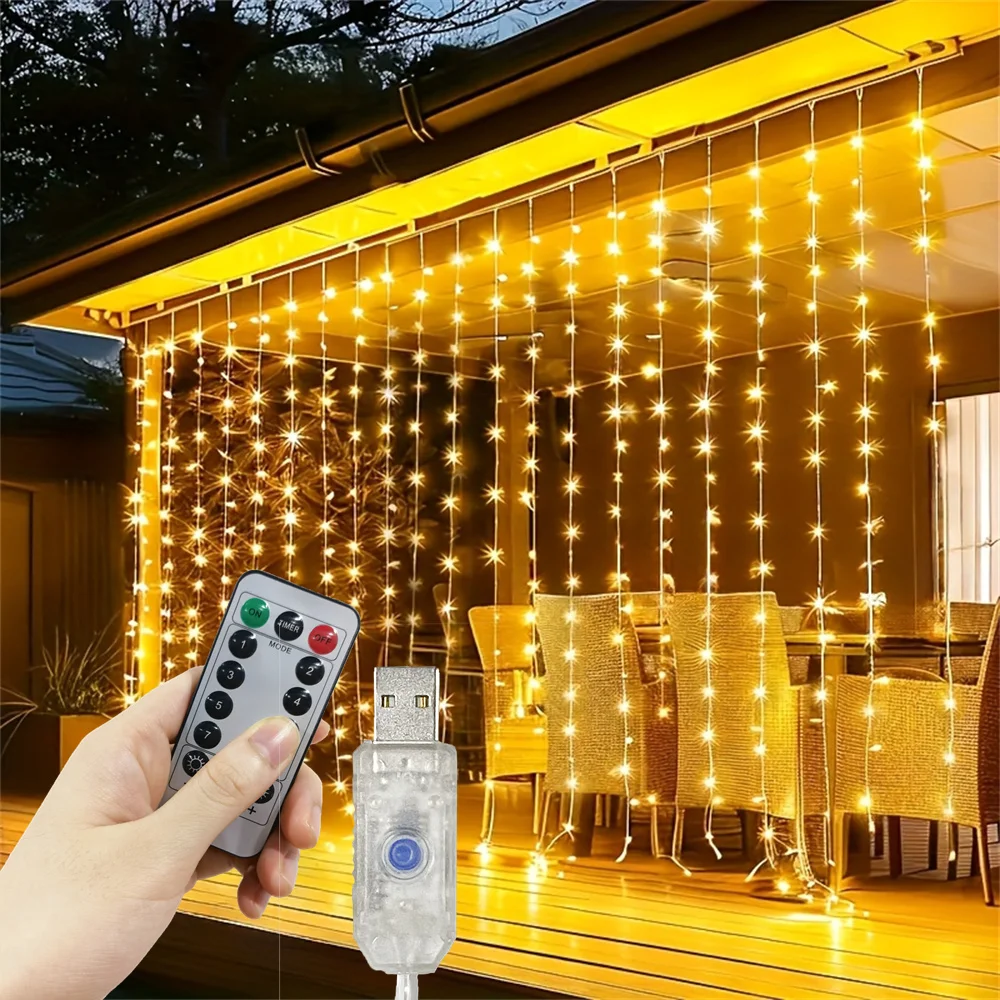 Fairy Lights USB Curtain LED String Lights for Festive Home Decoration