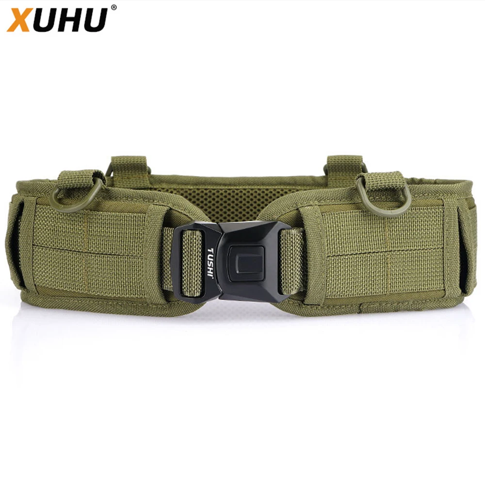 XUHU New Unisex Waist Belt Hard Alloy Quick Buckle Tough Elastic Nylon Men's Military Tactical Waist Sealing Tool Accessories