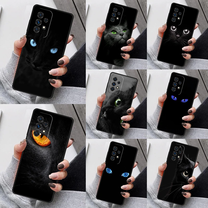 Custodie Per Telefoni Con Occhi Fissi Neri Funda Per Samsung Galaxy A13 A53 A73 A12 A22 A32 A52 A51 A71 A80 A91 Coque