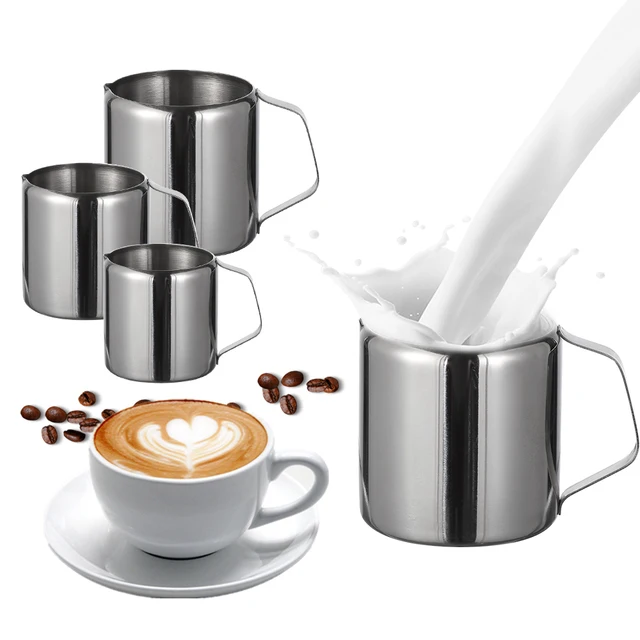 Bollitore Latte Bricco Latte Acciaio Inox 350ml - Per Cappuccino E Latte Art, Professionale Pentolino Induzione