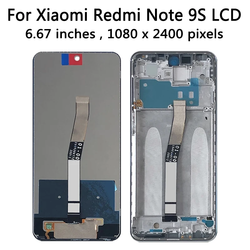 M2003J6A1G M2003J6B2G kijelző Hamis színben tüntet fel Kicserélés számára xiaomi redme Bejegyzés 9S /note 9 Menő kijelző érintse Hamis színben tüntet fel digitalizáló Ácsolás