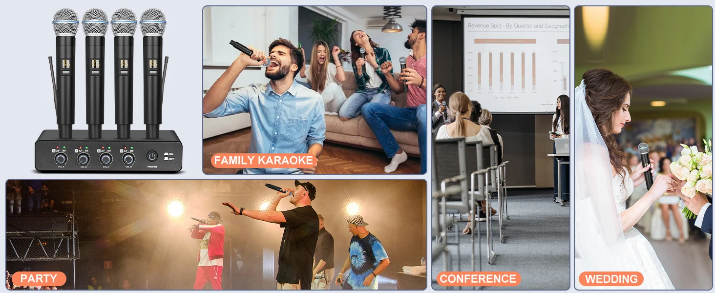 Wireless Microphone Handheld Depusheng R3 Dual Channels UHF Fixed Frequency Dynamic Mic For Karaoke Wedding Party Band Church