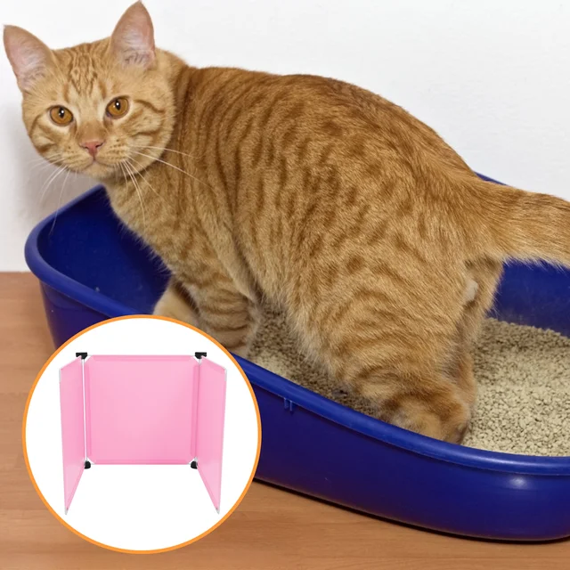 3pcs Cat Litter Box Enclosure Black Embossed Splash Guard For Large Tall Litter Boxes Privacy Shield Cat Pee Containment 4
