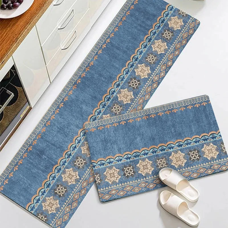 

Modern Bath Carpet Entrance Doormat Long Fashion Absorbent Area Rugs Living Bedroom Ethnic Anti-slip Kitchen Mat for Floor