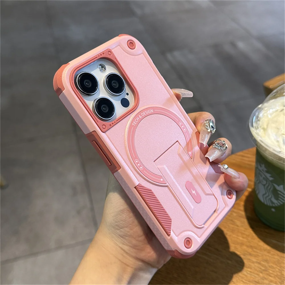 Rugged Military-Grade Magnetic Stand Case with Shockproof Matte Finish