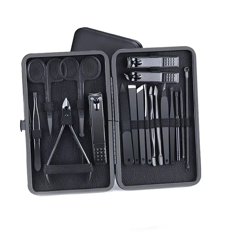 Beauty Supplies Ear Cleaning Spoon 18 PCs Manicure Cutters Nail Clipper Set Household Stainless Steel Ear Spoon Nail Clippers Pedicure Scissors Tool