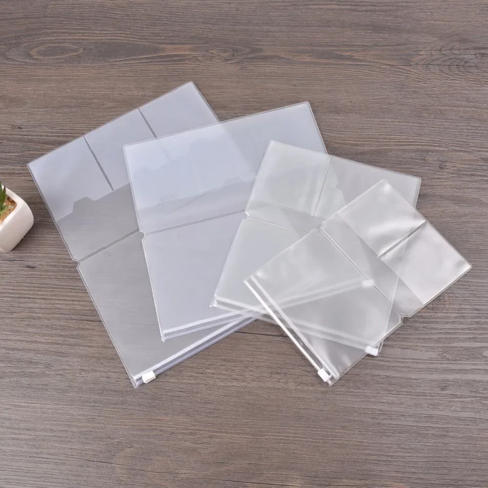 PVC 지퍼 포켓 파일 폴더 여행 저널 노트북 플래너 액세서리, 카드 홀더 보관 파우치 가방, A5, 일반, 여권