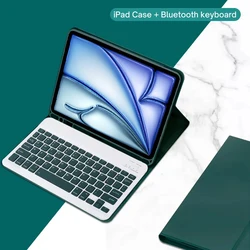 Premium Keyboard Case with Detachable Cover and Pencil Holder - iPad10th 11th(A16) (Dark Green A)