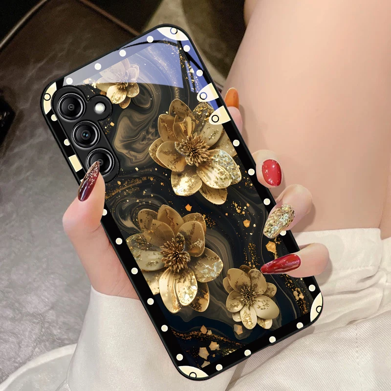 Elegant Pink Floral Glass Phone Case