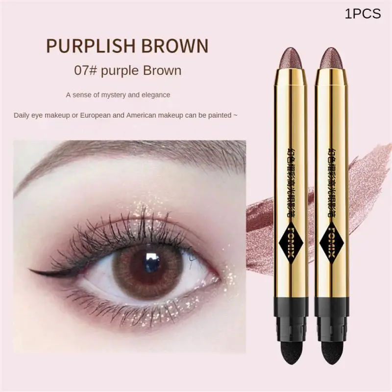 

Flash Eyeshadow Pencil No Smudge Brighten Trimming Double Head Design Highlighter Eye Makeup Eye Shadow Stick Lying Silkworm Pen