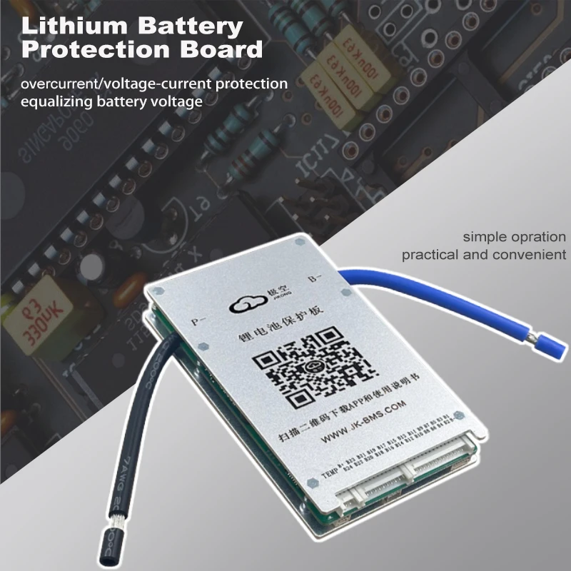 JK 스마트 액티브 BMS 8-24S 100A 스마트 BMS (0.6A 액티브 밸런싱, 블루투스 및 디스플레이 포함) 8-24S 0.6A 100A BMS JK-BD6A24S10P