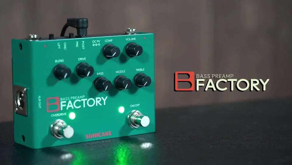 ベース SONICAKE BASS PREAMP FACTORY B Factory Bass Preamp Overdrive Pedal with EQ Compression