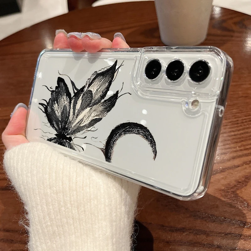 Elegant Butterfly Clear Silicone Phone Case – Premium Protective Cover