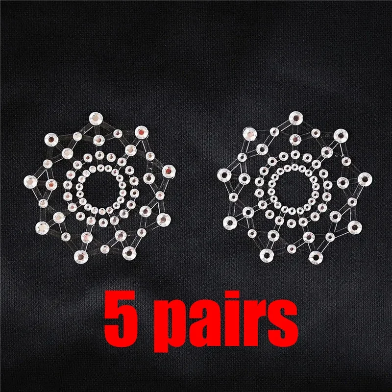 Breast Nipple Covers Pair Sexy Nipple Transparent Self Adhesive Breathable Comfortable Stickers Rhinestone Breast Petals Lingerie Pasties Bras silicone nipple cover disposable nipple cover breast sticker