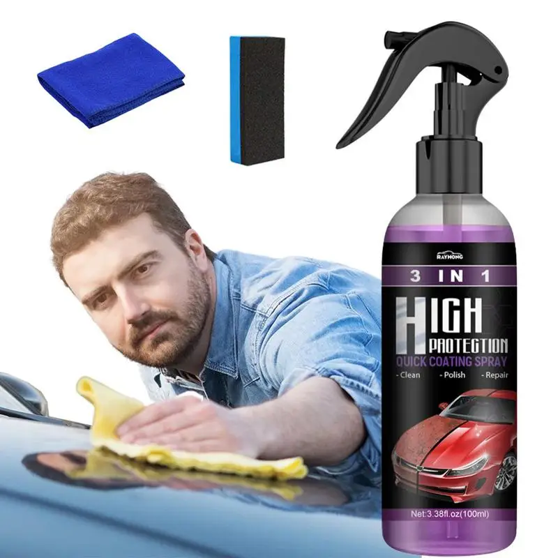 3 In 1 Quick Coating Spray High Protection Car Shield Coating  Auto Ceramic Coating Car Liquid Hydrophobic Body Polish care tool