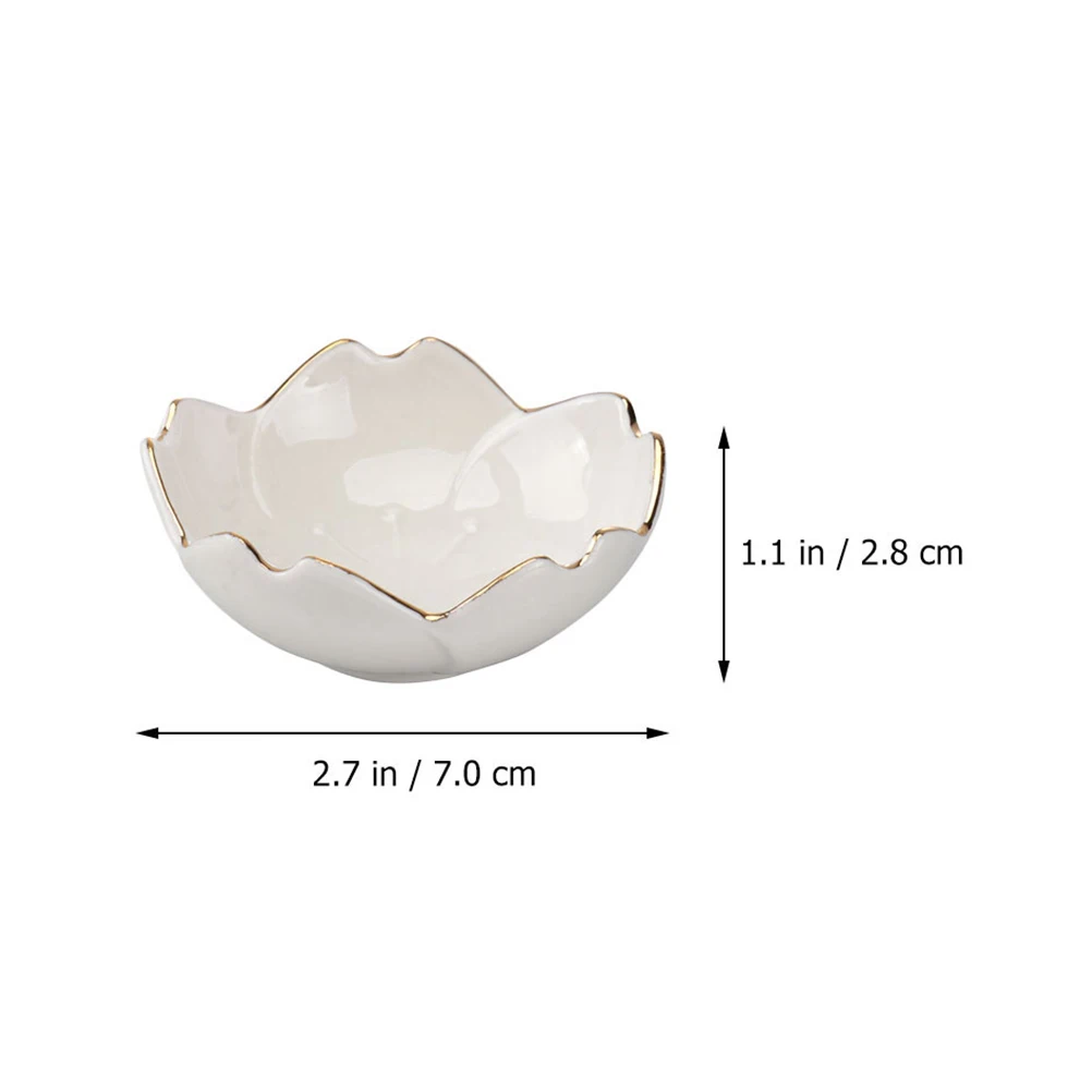 3 Pcs Cherry Blossom Sauce Dish Ceramic Seasoning Bowl Tableware Dipping Plates Kitchen Dining Bar Serving Plates Home Garden