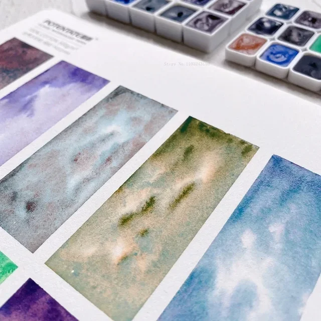 2.5ml New Super Vision Layered Color Semi-dry Solid Single Piece Watercolor Pigment Mineral Texture Illustration  Art Paint 3