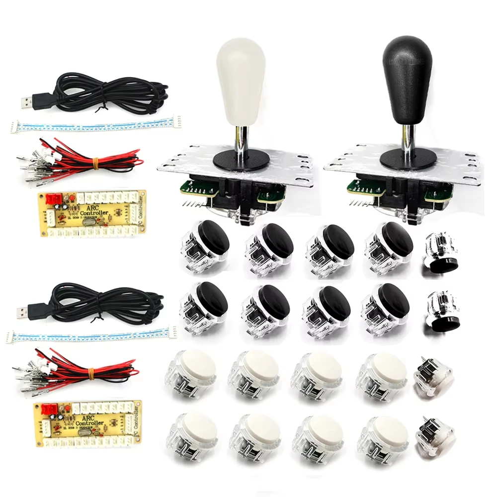 Description Picture 2 of itemArcade Game 2 Player Set Joystick Kit Clear Push Button Zero Delay Usb Board Controller Encoder Diy Pc Raspberry Pi Mame Neo Geo